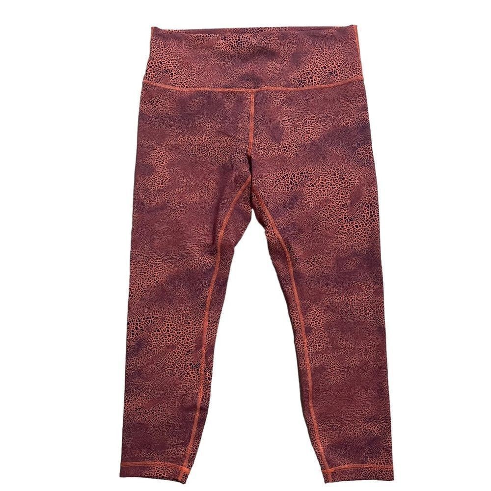 lululemon athletica Burgundy Rust Printed High-Rise Crop Leggings